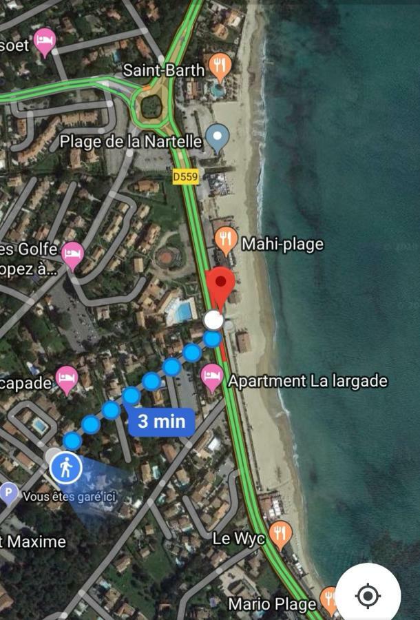 Appartement Sainte-Maxime, Plage De La Nartelle Екстериор снимка